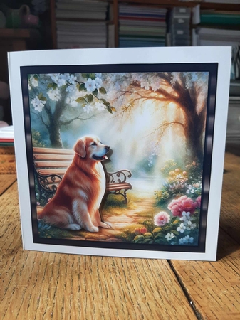 Serene Garden Golden Retriver  2 by Ann Davies