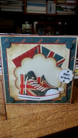 The Union Jack Sneakers Card Front Kit by Ann Davies