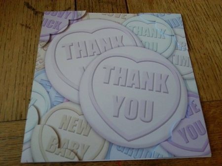 8 x 8 Thank You Sweet Heart Scalloped corner Topper by Ann Davies