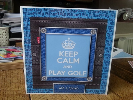 Fathers day leather and denim quick cards by Ann Davies