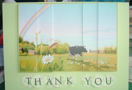 Rainbow Over the Cow in the Meadow Side Stacker by Catherine Nelson