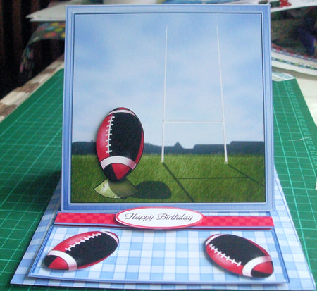 Rugby Easel Card Kit with 3D Decoupage by Catherine Nelson