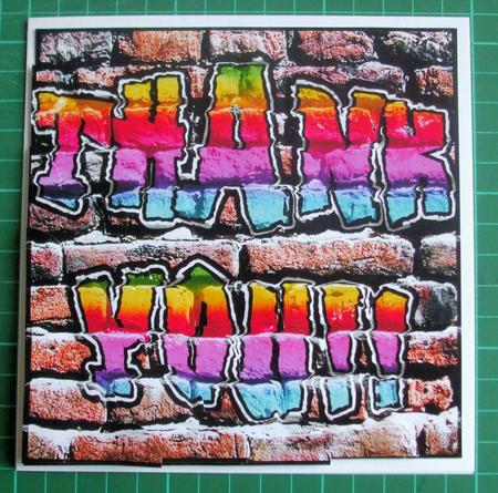 Graffiti Thank You Scallop Corner Side Stacker Topper by Catherine Nelson