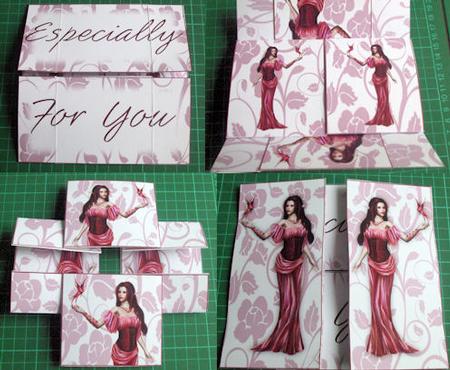 Butterfly Lady in Pink Never Ending Card Kit by Catherine Nelson