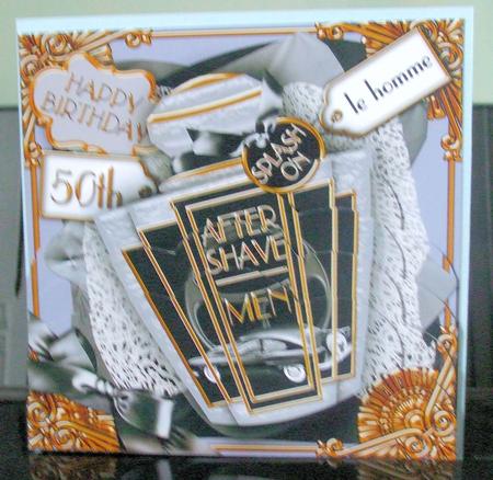 Mens Aftershave Grey 50th Birthday Scallop Bottom Stacker by Catherine Nelson