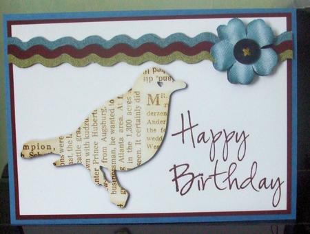Retro Bird Card Front for Male Birthday Cards by Catherine Nelson