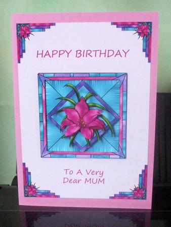 Pink Stained Glass Lily - Mum by Catherine Nelson