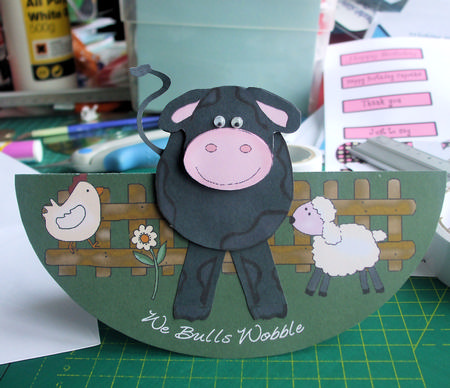 We Bulls Wobble - Male Wobble Card by Catherine Nelson