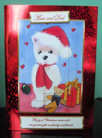 Westie in His Santa Hat by Catherine Nelson