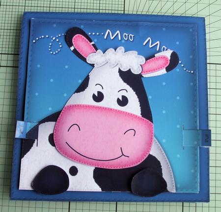 3D Milly Moo Cow Animated Large Wobble Head Card Kit by Catherine Nelson