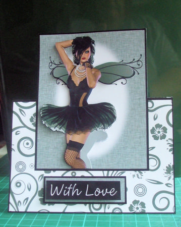 Gorgeous Goth Girl Over the Edge Card by Catherine Nelson