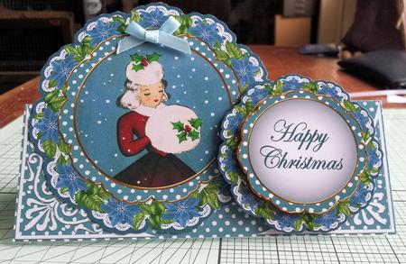 Winter Lady Christmas Double Doily Card Mini Kit by Catherine Nelson