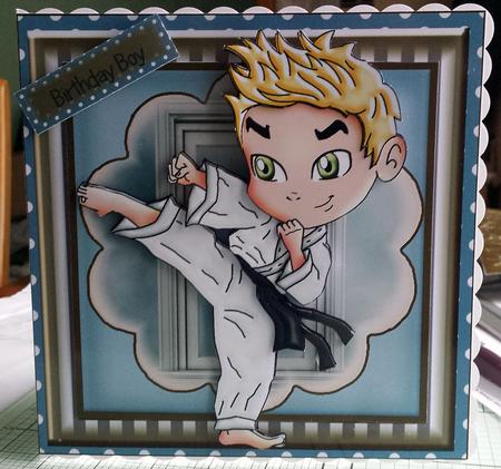 Martial Arts Boy Card Front Kit by Catherine Nelson