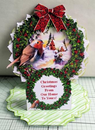 Christmas Robin 3D Decoupage Easel Card Kit and Envelope by Catherine Nelson