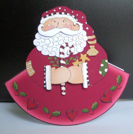 Red Santa Wobble Card Decoupag by Catherine Nelson
