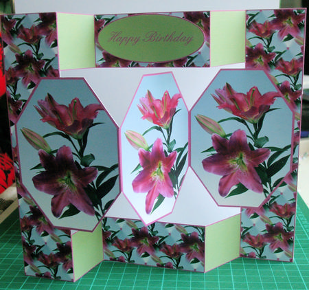 Oriental Lily 3 Panel Pop Up Card by Catherine Nelson