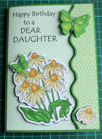 Quick Card - Daughter's Birthday Floral in Green by Catherine Nelson