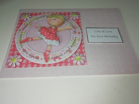 Ballet Card Front & Decoupage by Janet Barker