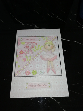 Ballet 2 Card Front & Decoupage by Janet Barker