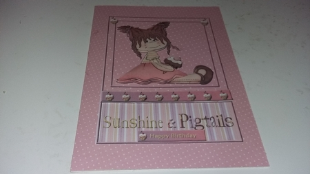 Cute Sunshine & Pigtails with Decoupage by Janet Barker