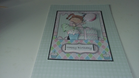 Birthday Princess Card Front and Decoupage by Janet Barker