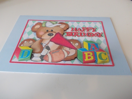 Building Blocks - Teddy with Football by Janet Barker