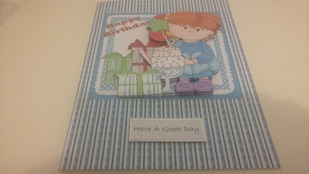 Birthday Boy with Gift Tags 3 by Janet Barker