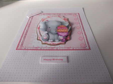 Elephant with Ice Cream Card and Decoupage by Janet Barker