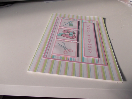 Sewing / Seamstress Decoupage Card by Janet Barker