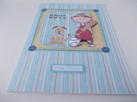 Super Champ and His Dog Card with Decoupage by Janet Barker