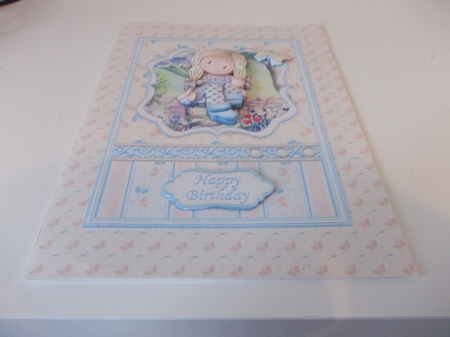 Thoughtful Chloe Female Birthday Card Topper and Decoupage by Janet Barker