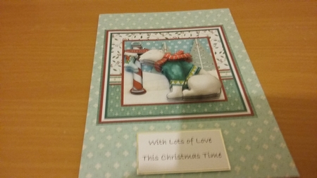 HANGING CHRISTMAS STOCKING AT NORTH POLE Decoupage & Insert Mini Kit by Janet Barker