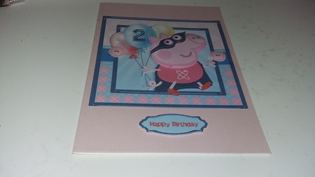 Peppa Pig Card Front 2 by Janet Barker