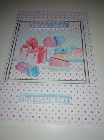 Happy Birthday Presents Card Topper  by Janet Barker