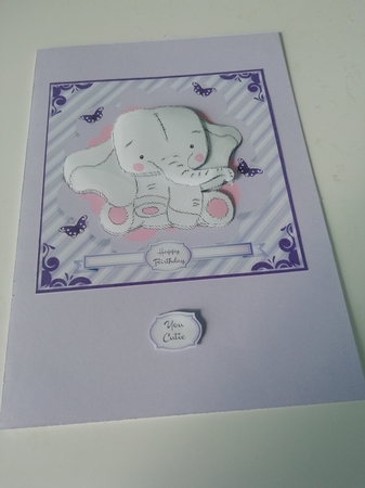 Elle Elephant Card Topper  by Janet Barker