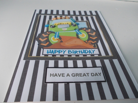 Monster Truck Green Giant Card Topper by Janet Barker