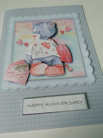 Sending Love Bear Card Topper and Gift Tag by Janet Barker