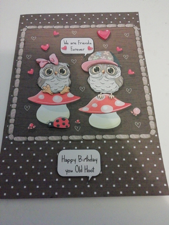 Old Birds - Forever Friends Card Topper by Janet Barker