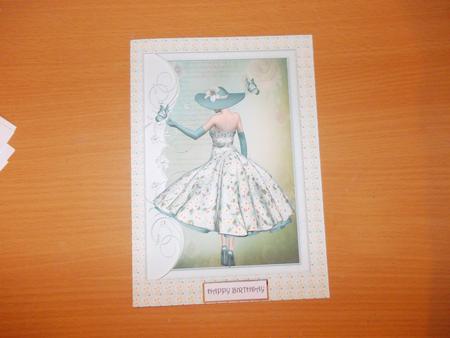 1950's Lady Catching Butterflies Decoupage by Janet Barker