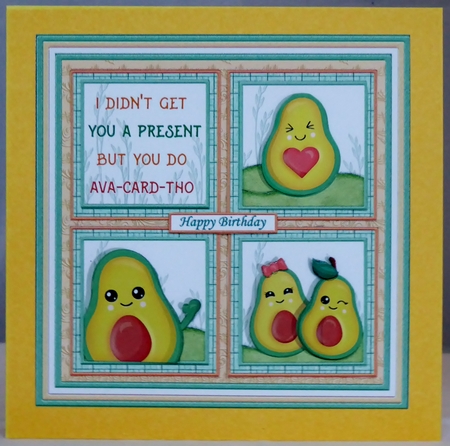 HUMOROUS AVOCADO SQUARES 7.5 Quick Layer Card & Insert Kit by Irene Woods
