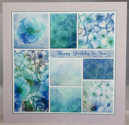 Easy Cut Layout Card Toppers - Blue Blossoms by Irene Woods
