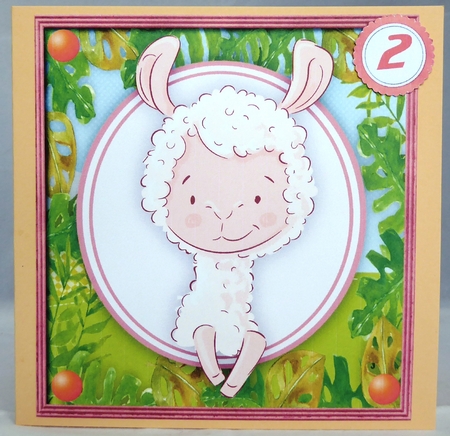 Sheep  on a Oval Mat  by Irene Woods