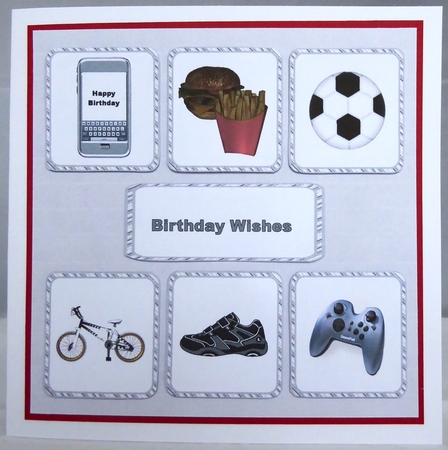 7.5 in square teen boy quick card front by Irene Woods