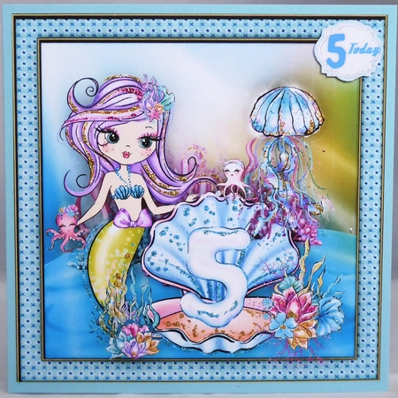 9 Cards +  2  Inserts Mermaid Birthday by Irene Woods