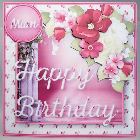 Pink Posy - Birthday Card Mini Kit by Irene Woods