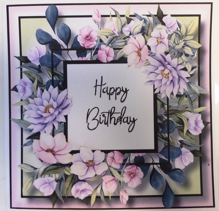 Floral Birthday Frame 2 8x8 by Irene Woods