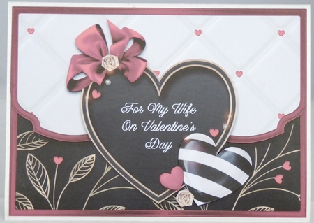 Black & White Valentines Faux Envelope Card Wife by Irene Woods