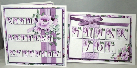 Pretty Purple Roses Card Fronts Bumper Kit - Thank You, Birthday, Sympathy & Get Well Soon by Irene Woods