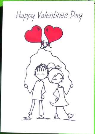 Valentine Drawn couple by Irene Woods