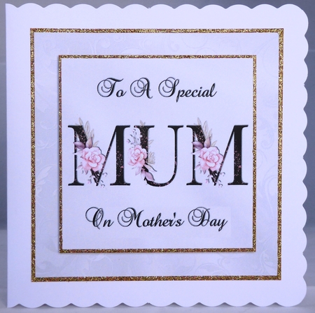 Floral MUM Mothers Day Card Front by Irene Woods